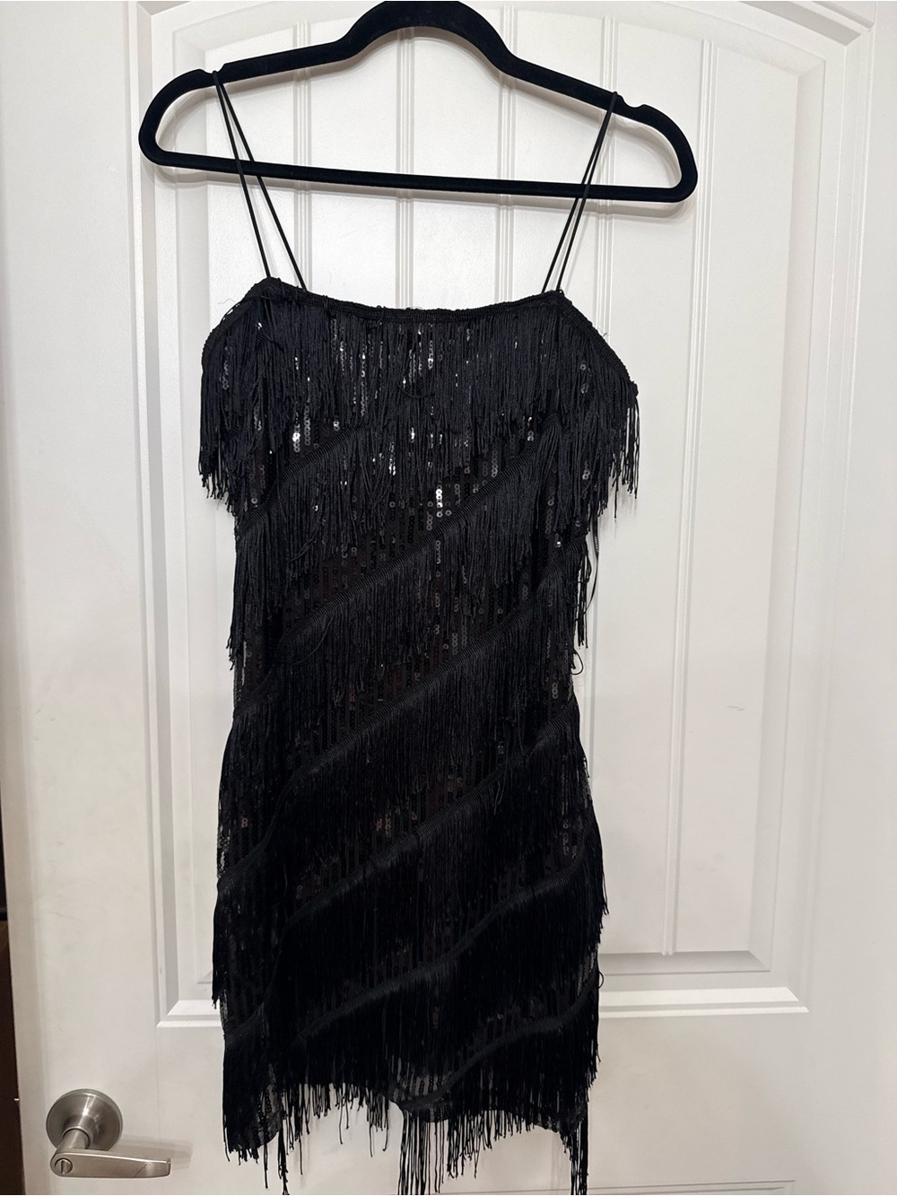 Forever 21 Black Sequin Fringe Mini Dress